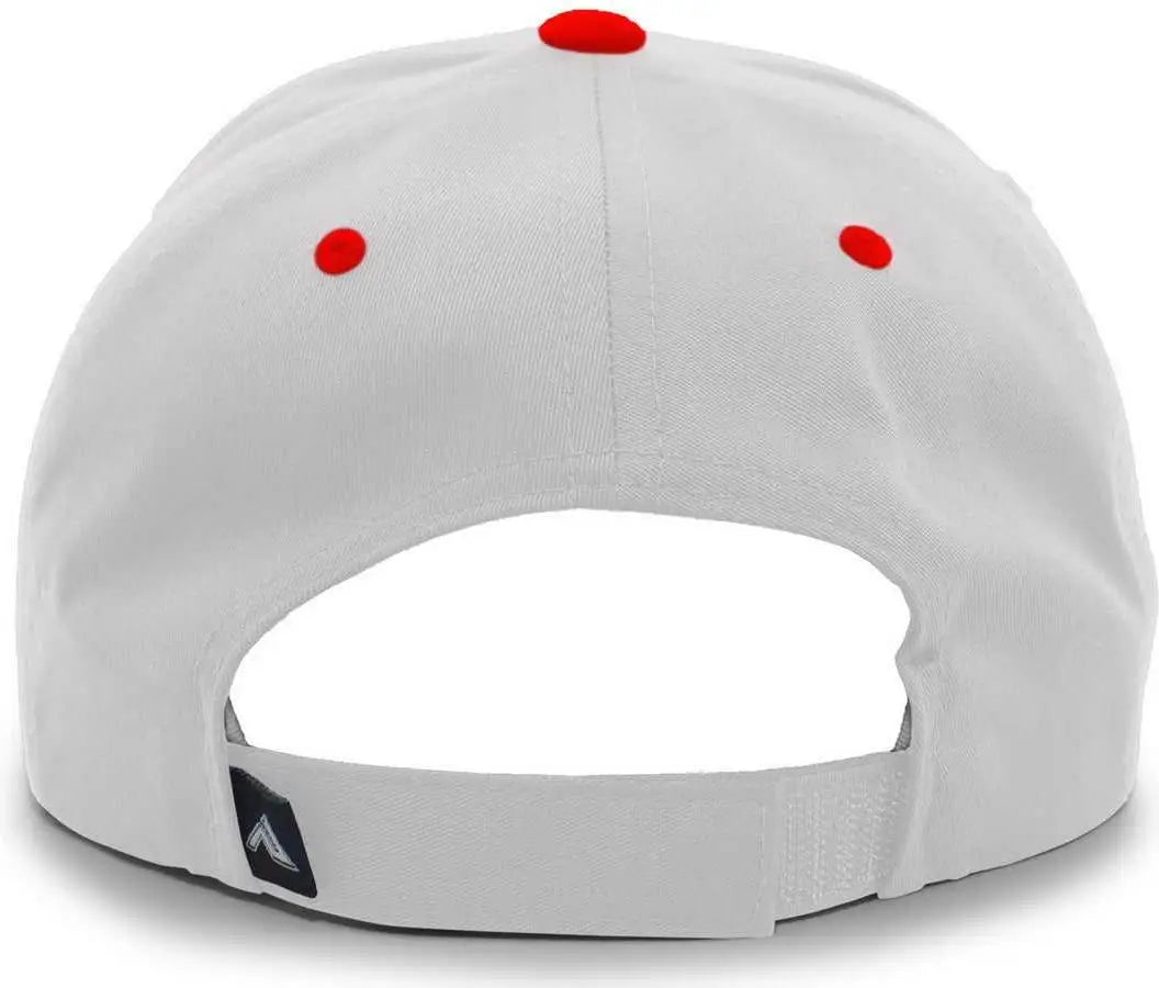 Pacific Headwear 302C Cotton Blend Hook-and-Loop Cap - Silver Red