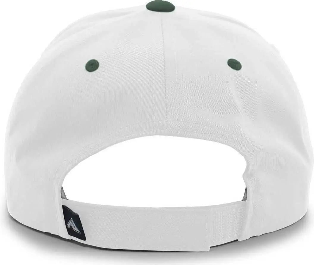 Pacific Headwear 302C Cotton Blend Hook-and-Loop Cap - White Dark Green