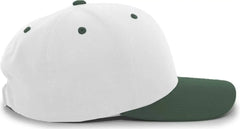 Pacific Headwear 302C Cotton Blend Hook-and-Loop Cap - White Dark Green