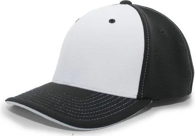 Pacific Headwear 398F M2 Performance Flexfit Cap - Black White