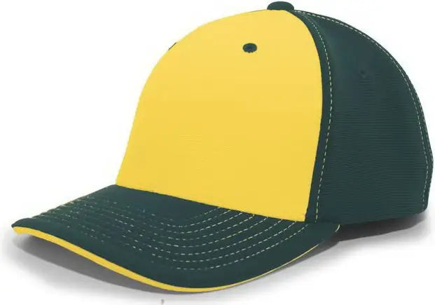 Pacific Headwear 398F M2 Performance Flexfit Cap - Dark Green Gold