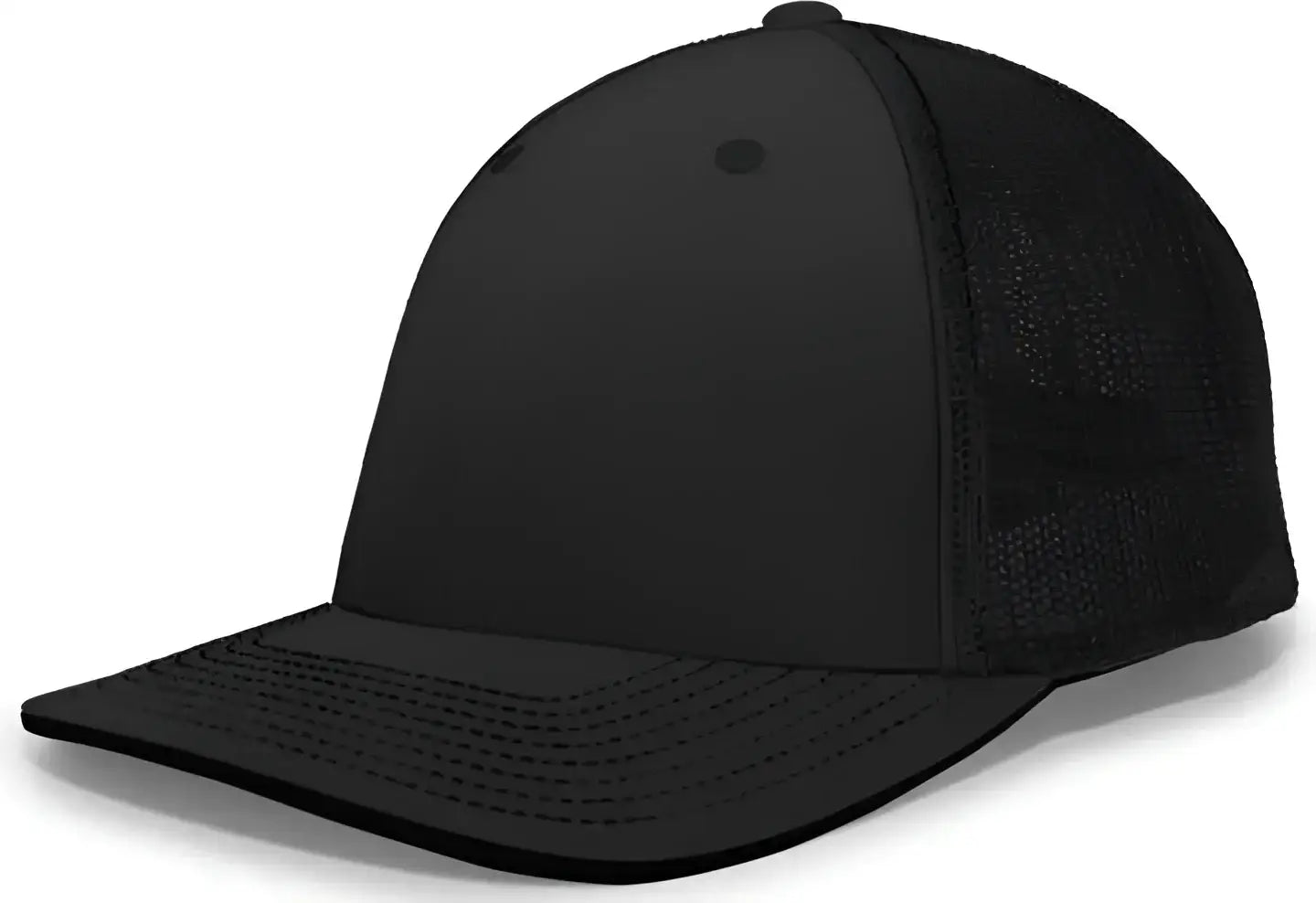 Pacific Headwear 404F Trucker Flexfit Cap Black Black / 6 1/2’’ 7’’