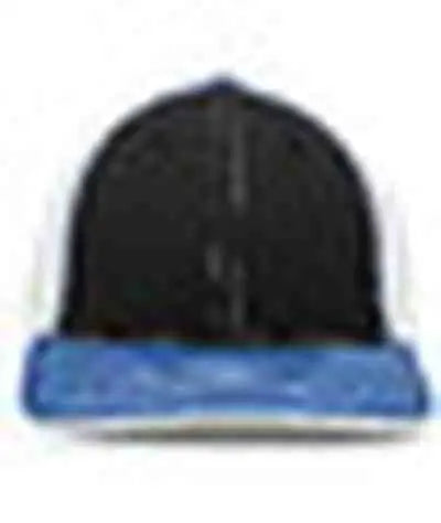 Pacific Headwear 404F Trucker Flexfit Cap - Black White Royal