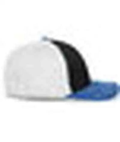 Pacific Headwear 404F Trucker Flexfit Cap - Black White Royal