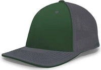 Pacific Headwear 404F Trucker Flexfit Cap Dark Green Graphite Graphite Forest Dark Gray / 6 1/2’’ 7’’