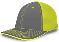 Pacific Headwear 404F Trucker Flexfit Cap Graphite Neon Yellow Graphite Dark Gray Yellow / 6 1/2’’ 7’’