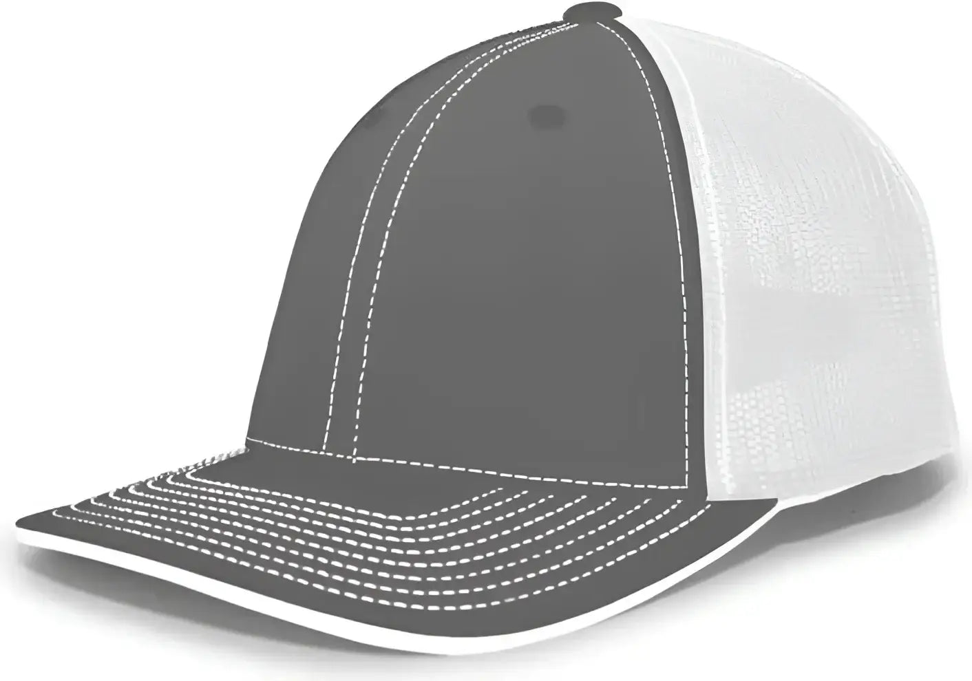Pacific Headwear 404F Trucker Flexfit Cap Graphite White Graphite Dark Gray White / 6 1/2’’ 7’’