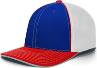 Pacific Headwear 404F Trucker Flexfit Cap Royal White Red Royal Red / 6 1/2’’ 7’’