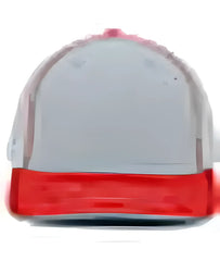 Pacific Headwear 404F Trucker Flexfit Cap Silver Red