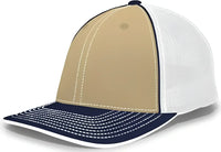 Pacific Headwear 404F Trucker Flexfit Cap Vegas White Navy Vegas Gold Navy / 6 1/2’’ 7’’