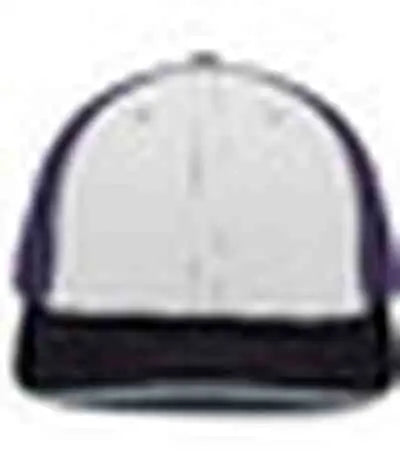 Pacific Headwear 404F Trucker Flexfit Cap - White Purple Black