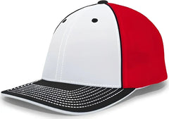 Pacific Headwear 404F Trucker Flexfit Cap - White Red Black - White Red / 6 1/2’’ 7’’