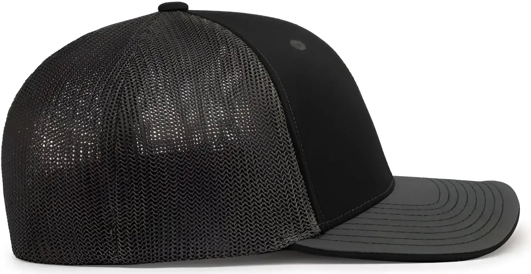 Pacific Headwear 404M Trucker Flexfit Cap - Black Graphite