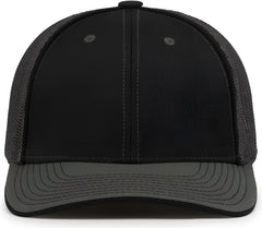 Pacific Headwear 404M Trucker Flexfit Cap - Black Graphite