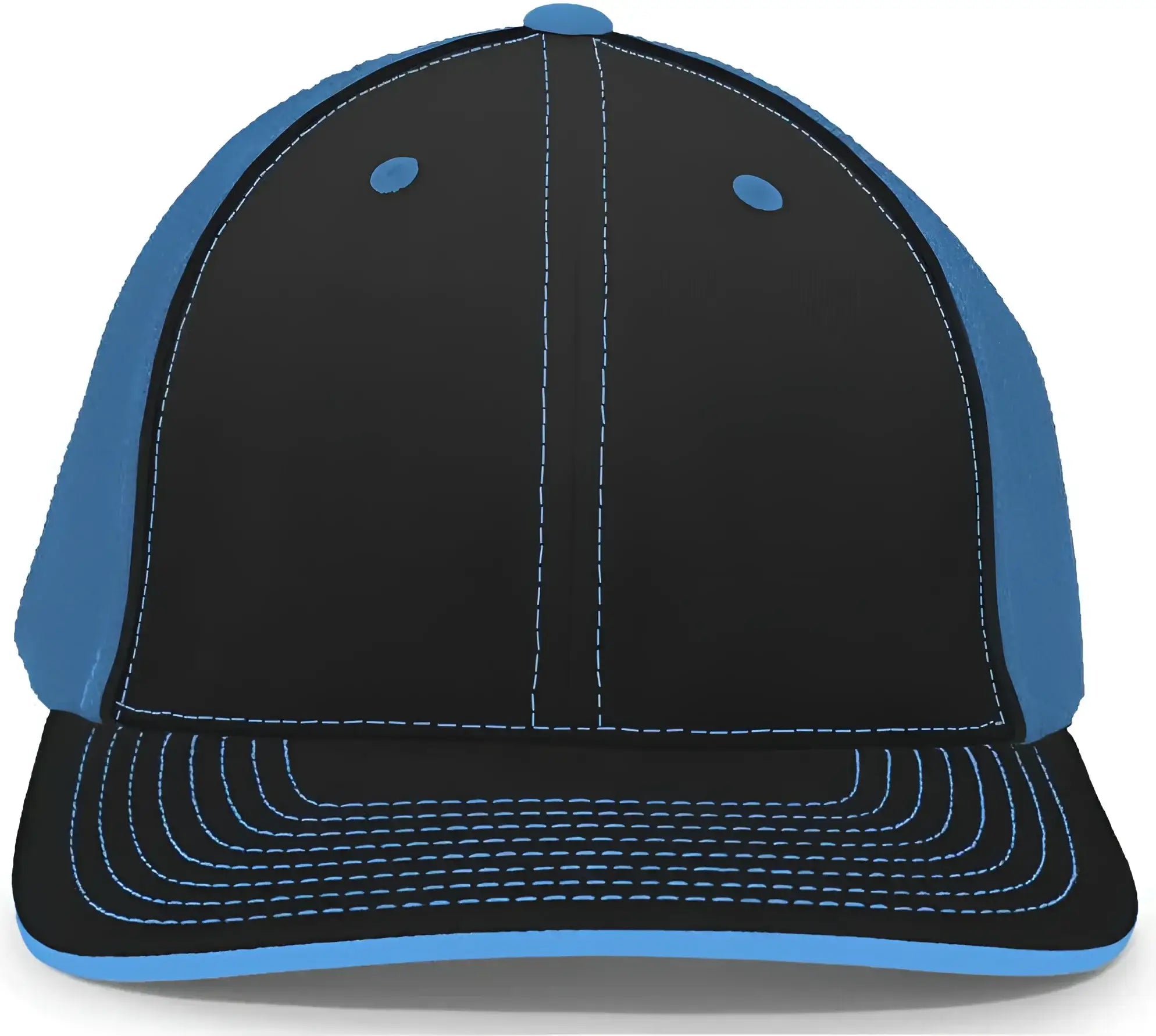 Pacific Headwear 404M Trucker Flexfit Cap - Black Neon Blue