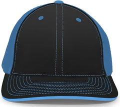 Pacific Headwear 404M Trucker Flexfit Cap - Black Neon Blue