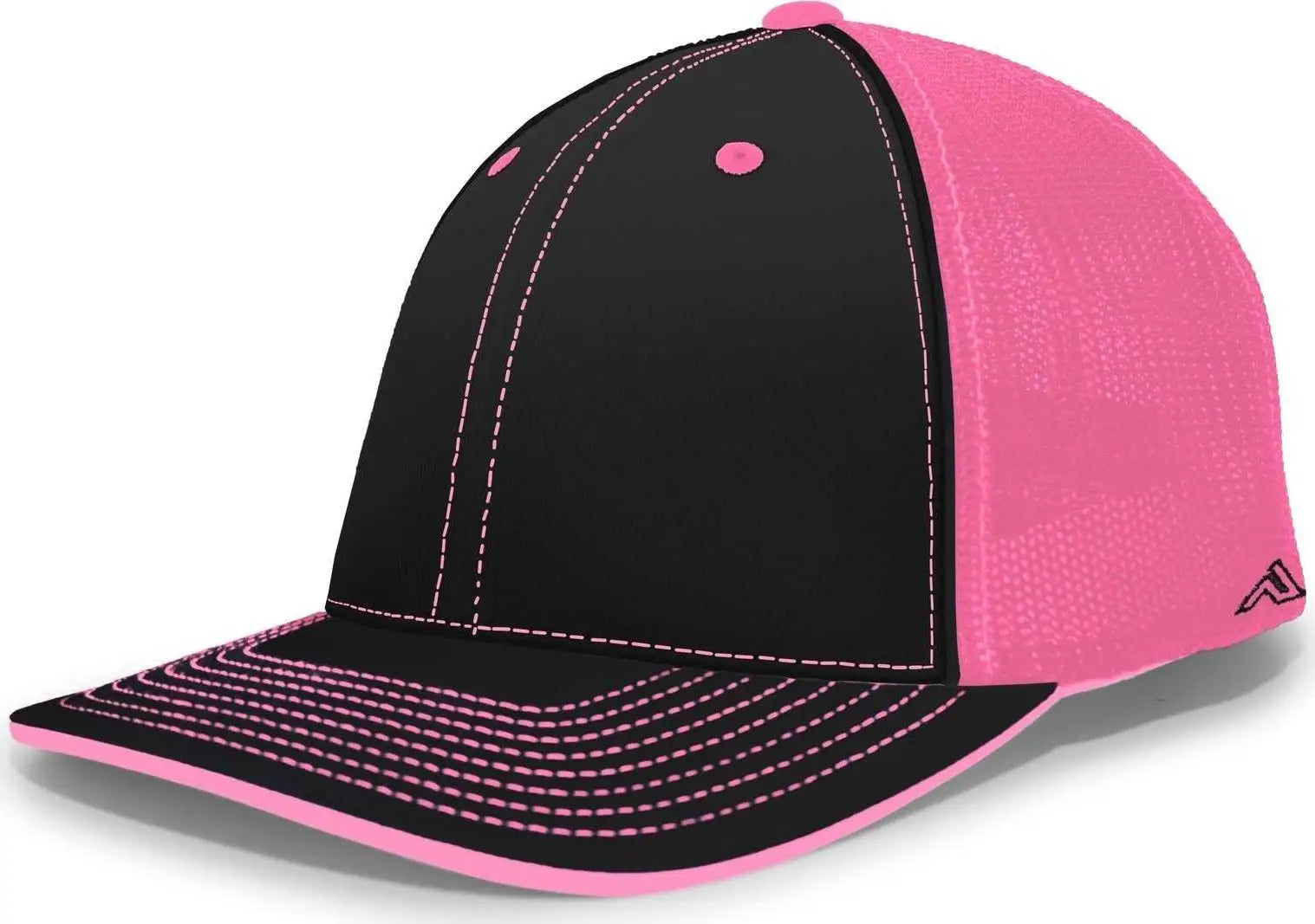 Pacific Headwear 404M Trucker Flexfit Cap - Black Pink - Black Pink / 6 1/2’’ - 7’’