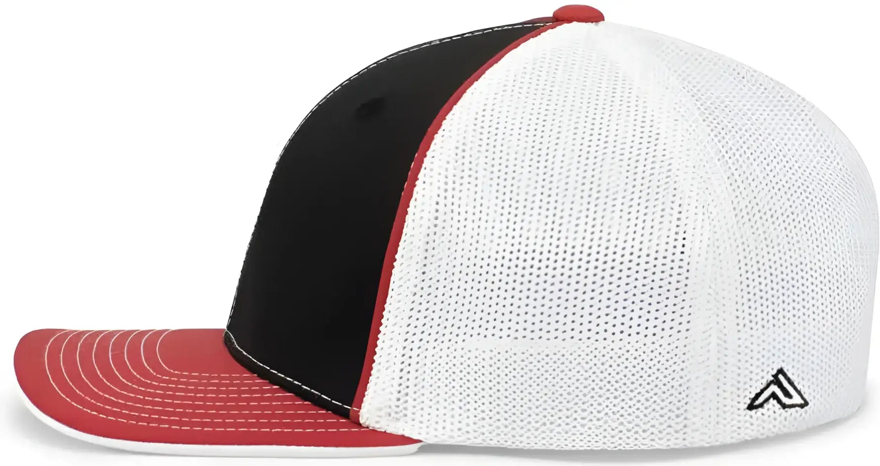 Pacific Headwear 404M Trucker Flexfit Cap - Black Red
