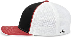 Pacific Headwear 404M Trucker Flexfit Cap - Black Red