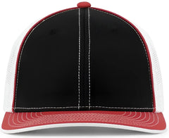 Pacific Headwear 404M Trucker Flexfit Cap - Black Red