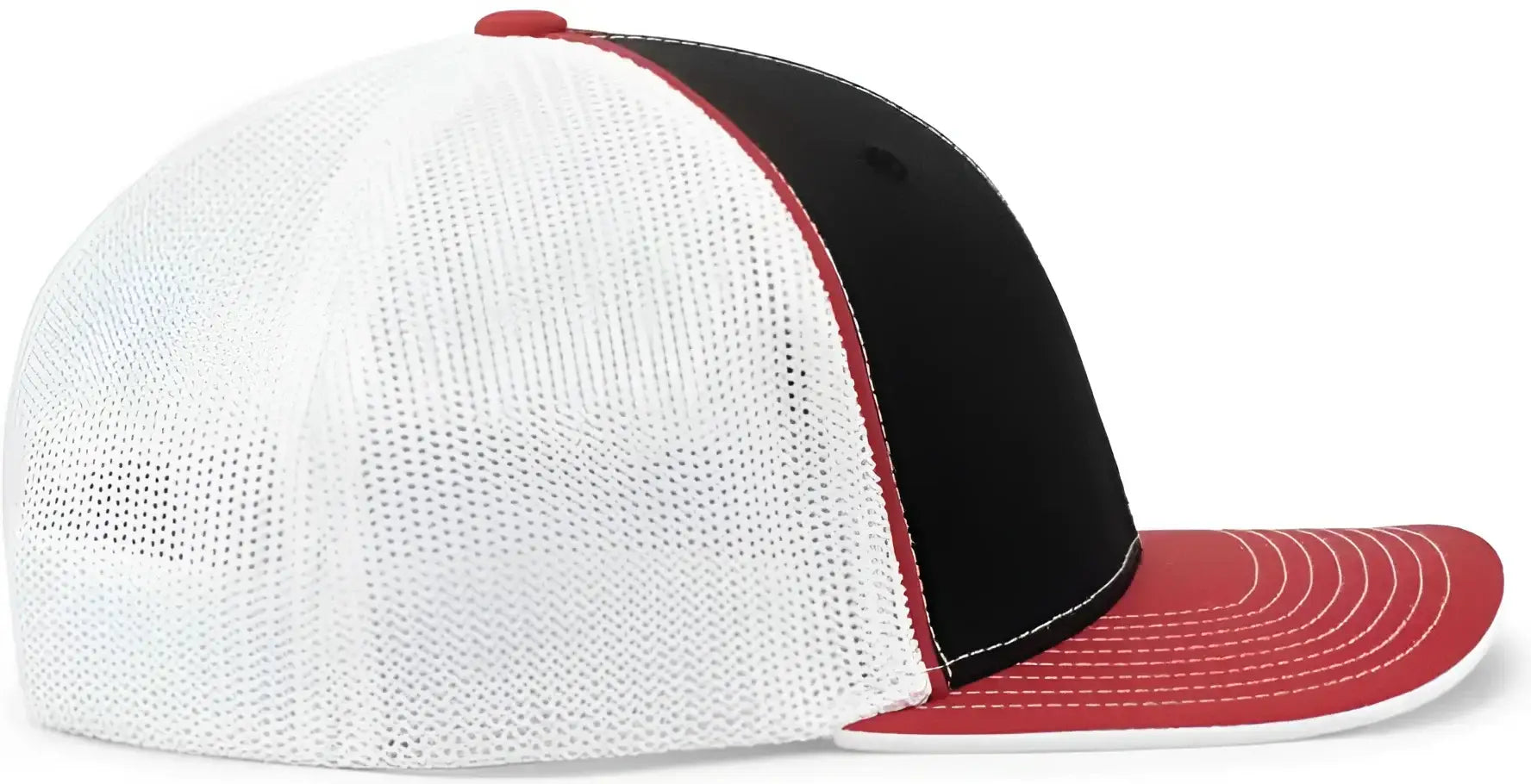 Pacific Headwear 404M Trucker Flexfit Cap - Black Red