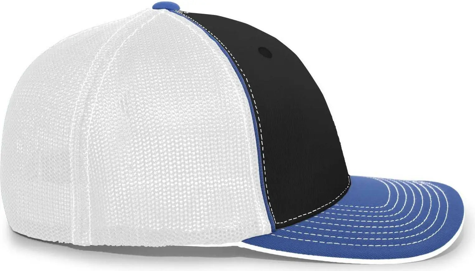 Pacific Headwear 404M Trucker Flexfit Cap - Black Royal