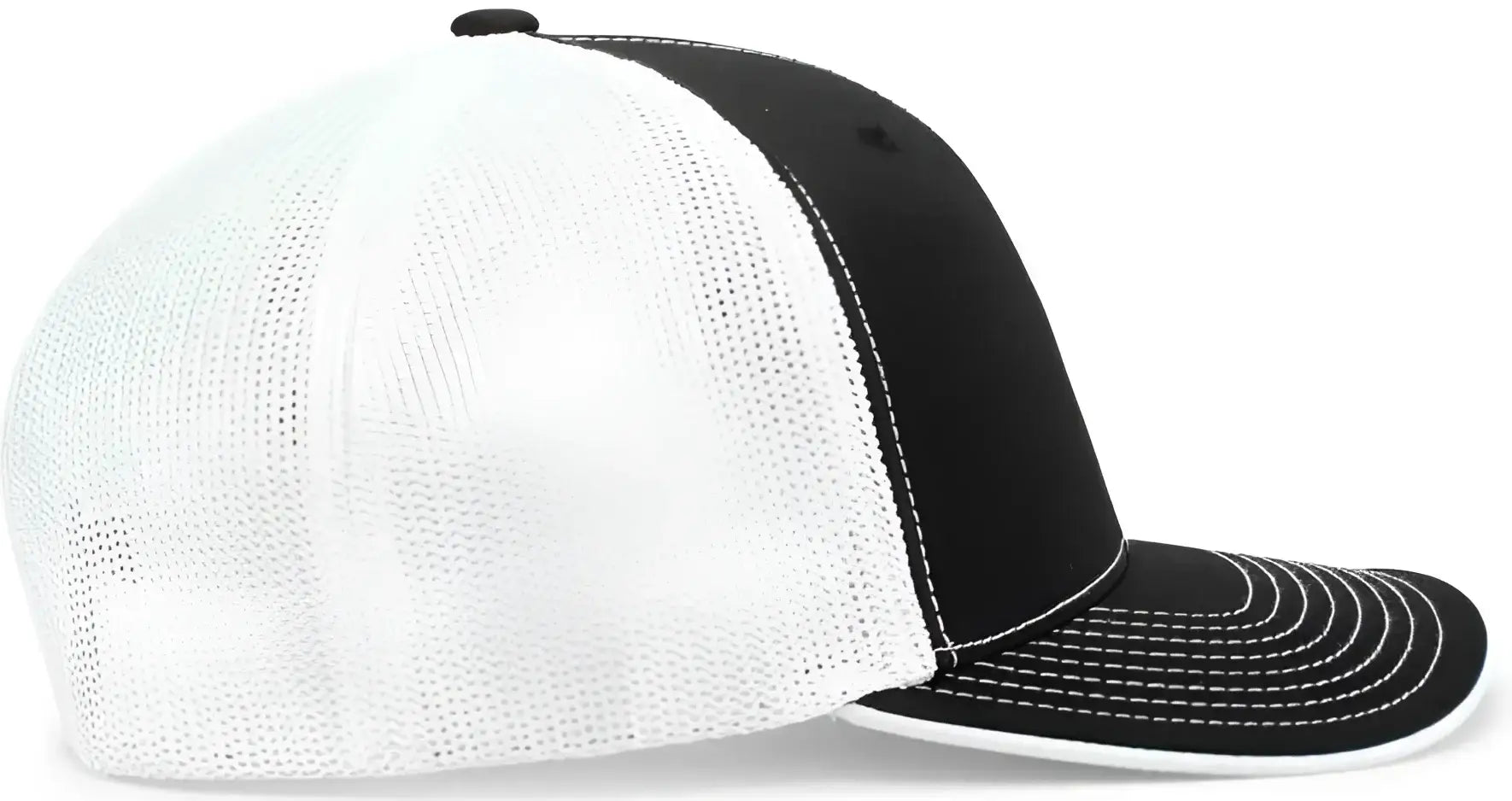 Pacific Headwear 404M Trucker Flexfit Cap - Black White