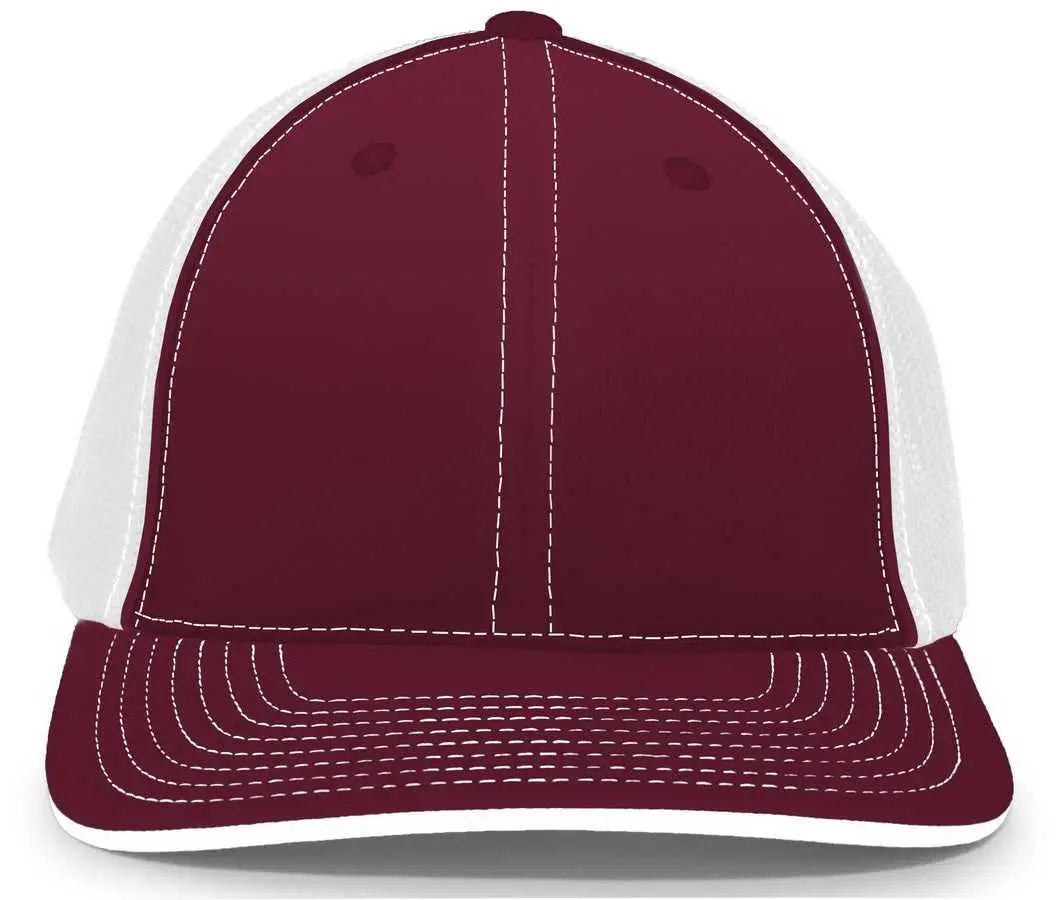 Pacific Headwear 404M Trucker Flexfit Cap - Cardinal White