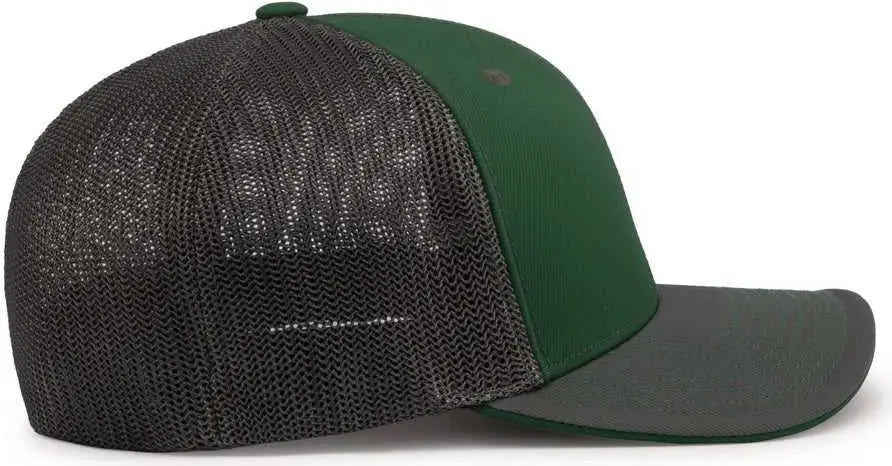 Pacific Headwear 404M Trucker Flexfit Cap - Dark Green Graphite