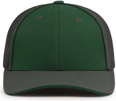 Pacific Headwear 404M Trucker Flexfit Cap - Dark Green Graphite