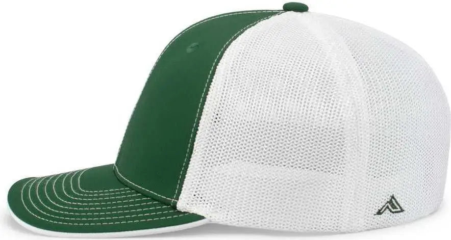 Pacific Headwear 404M Trucker Flexfit Cap - Dark Green White