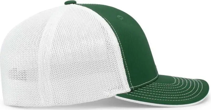 Pacific Headwear 404M Trucker Flexfit Cap - Dark Green White