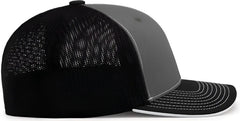 Pacific Headwear 404M Trucker Flexfit Cap Graphite Black Black