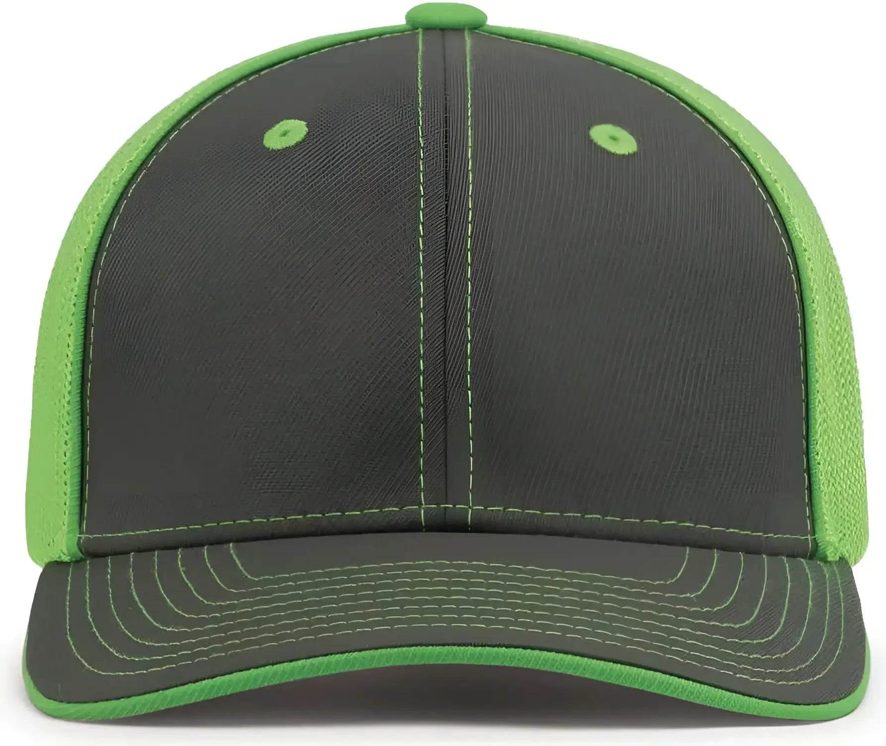 Pacific Headwear 404M Trucker Flexfit Cap - Graphite Neon Green