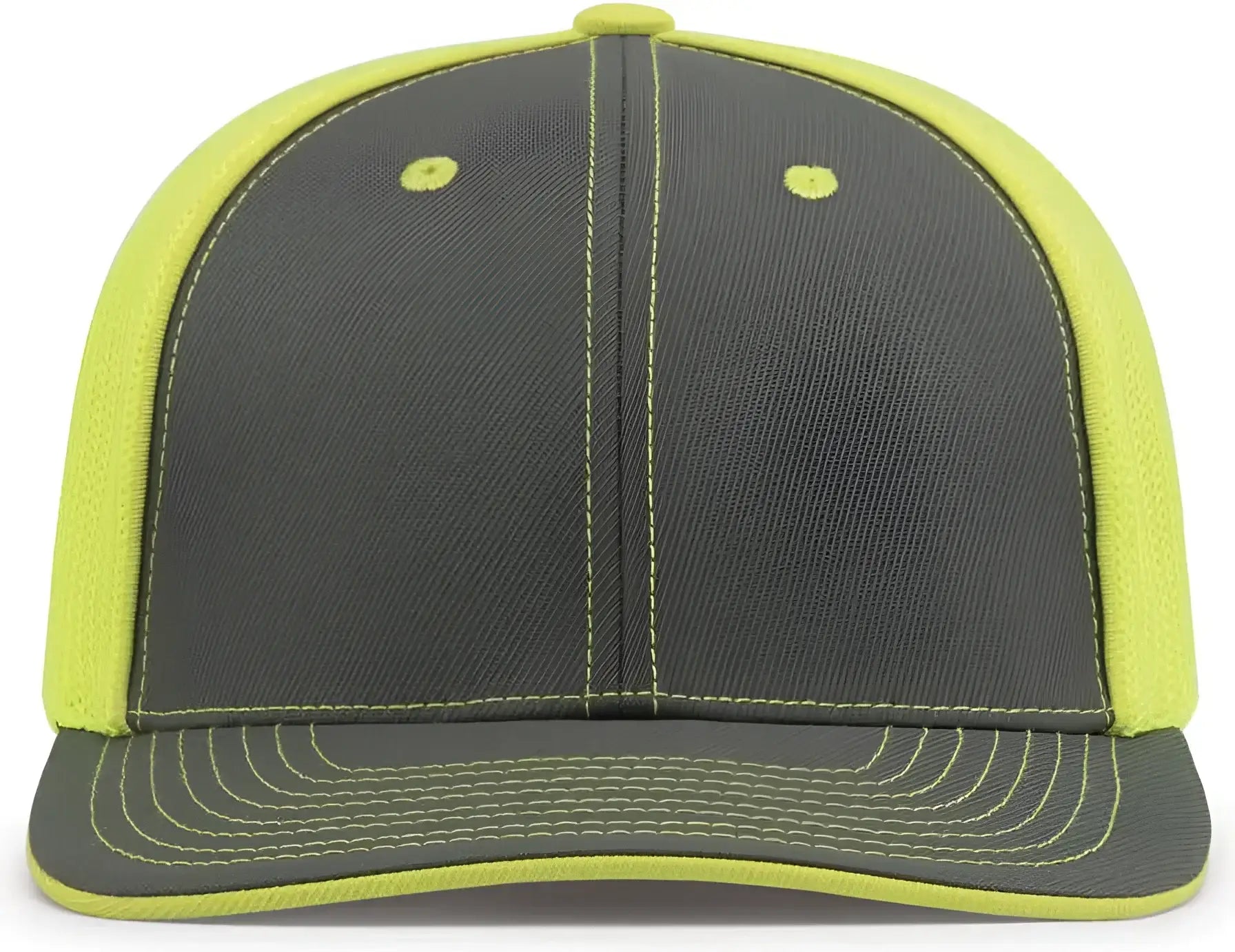Pacific Headwear 404M Trucker Flexfit Cap - Graphite Neon Yellow