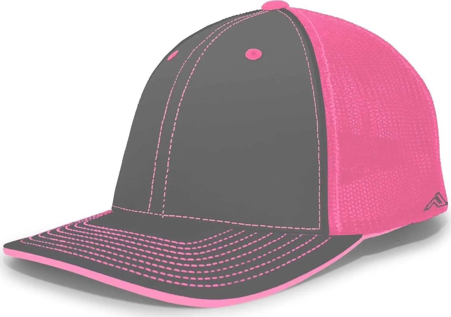 Pacific Headwear 404M Trucker Flexfit Cap Graphite Pink Dark Gray Pink / 6 1/2’’ 7’’