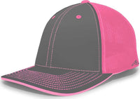 Pacific Headwear 404M Trucker Flexfit Cap Graphite Pink Dark Gray Pink / 6 1/2’’ 7’’