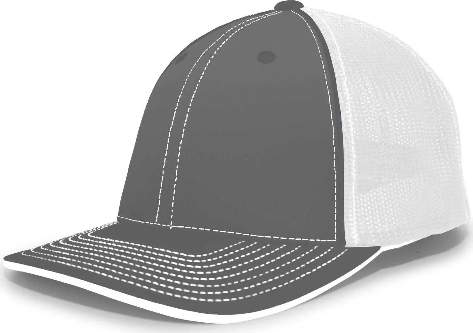 Pacific Headwear 404M Trucker Flexfit Cap Graphite White Dark Gray White / 6 1/2’’ 7’’