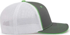 Pacific Headwear 404M Trucker Flexfit Cap Graphite White Neon Green