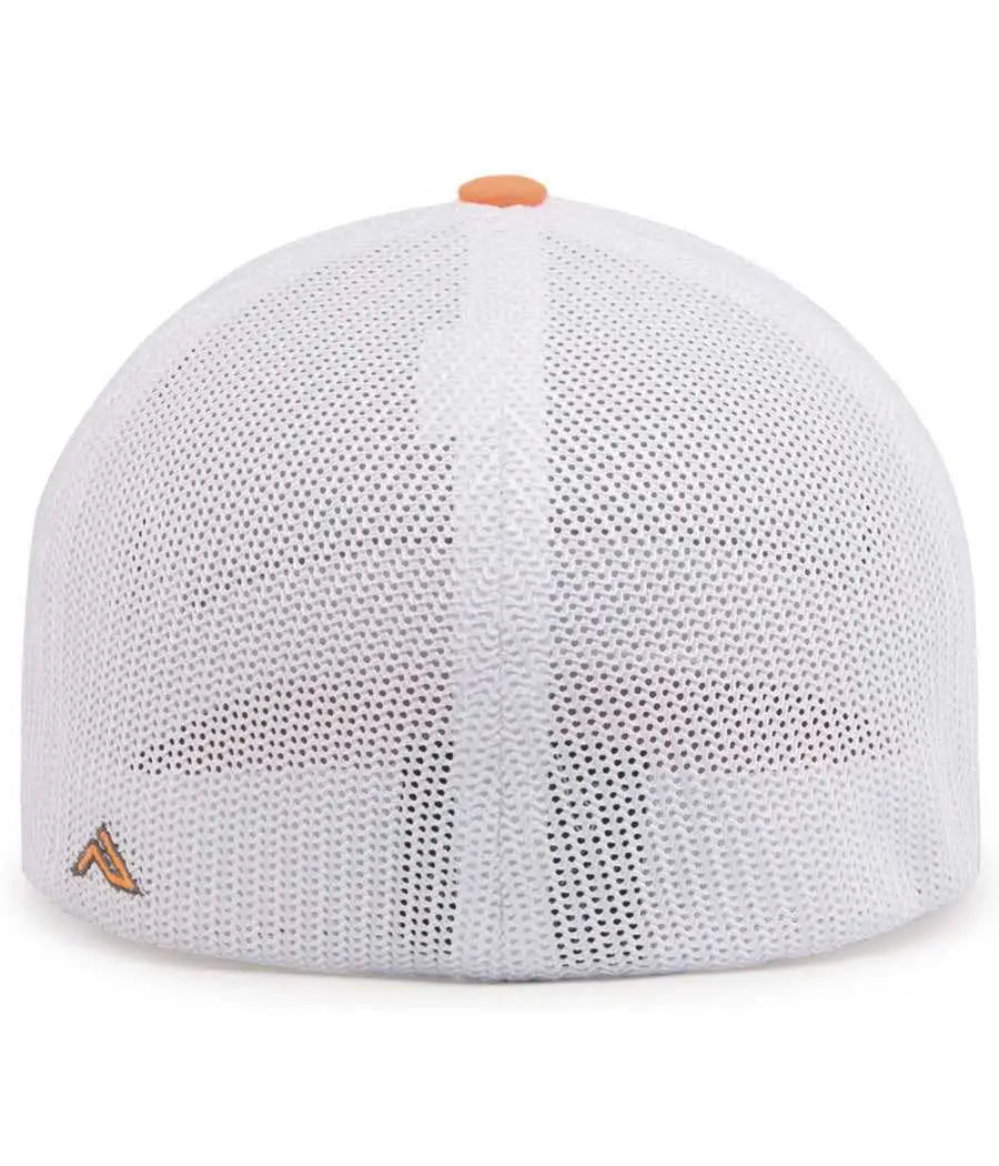 Pacific Headwear 404M Trucker Flexfit Cap - Graphite White Neon Orange