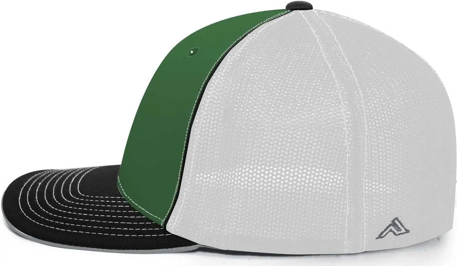 Pacific Headwear 404M Trucker Flexfit Cap - Kelly White Black
