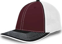 Pacific Headwear 404M Trucker Flexfit Cap Maroon Black Maroon Black / 6 1/2’’ 7’’