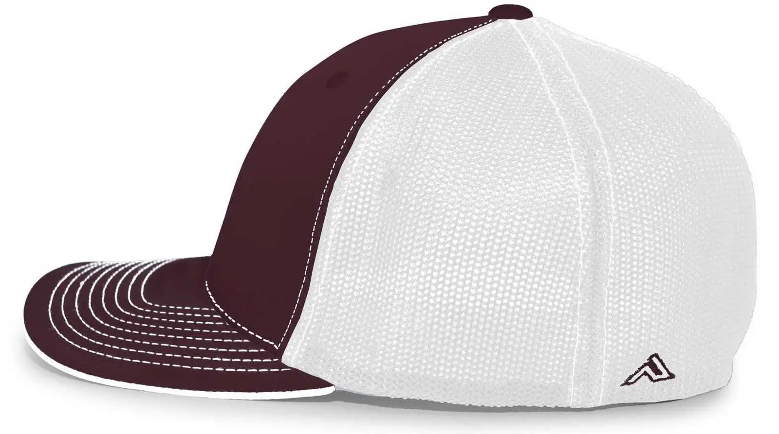 Pacific Headwear 404M Trucker Flexfit Cap - Maroon White