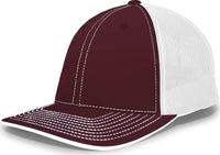 Pacific Headwear 404M Trucker Flexfit Cap Maroon White Maroon White / 6 1/2’’ 7’’