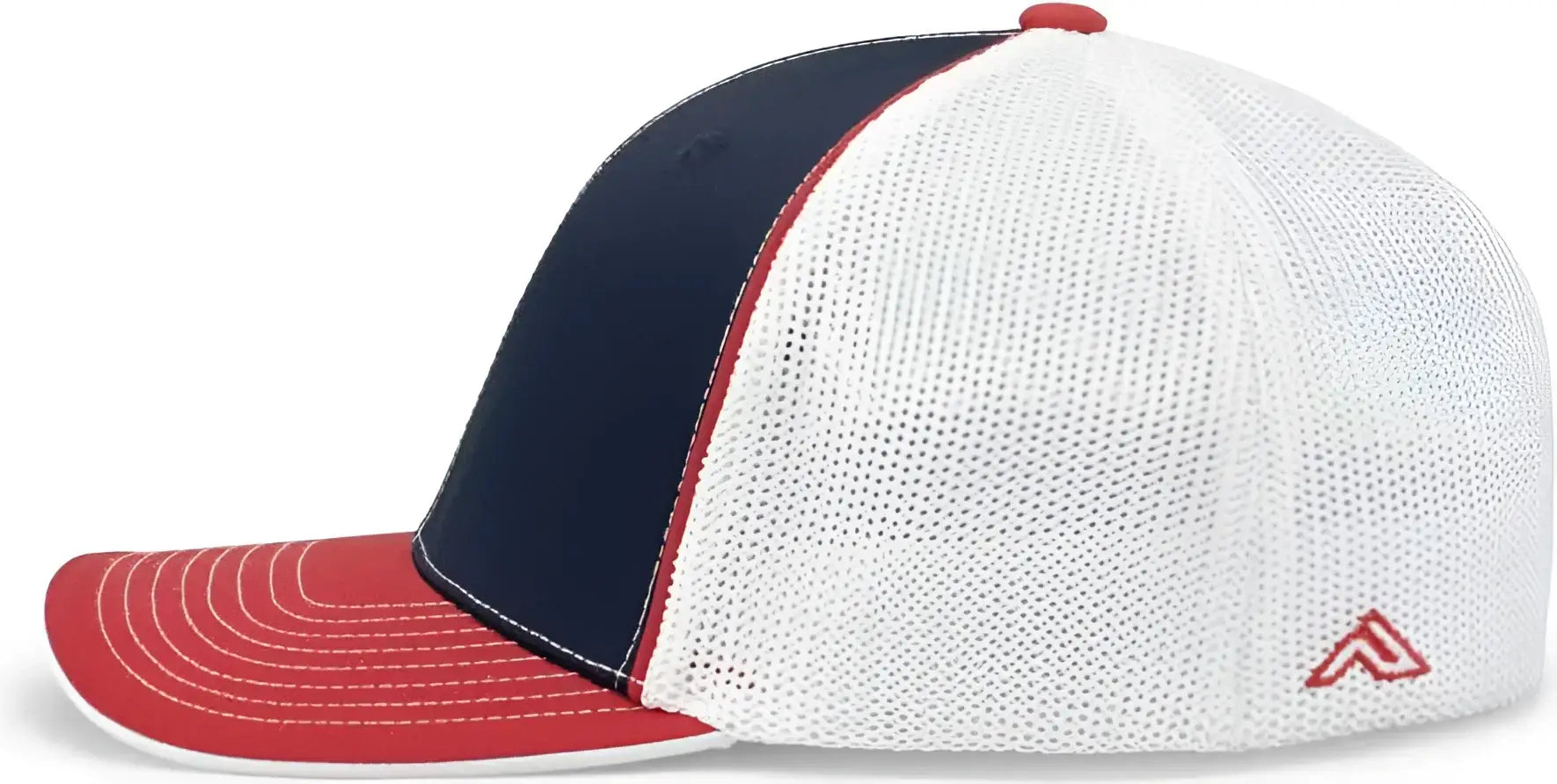 Pacific Headwear 404M Trucker Flexfit Cap - Navy Red