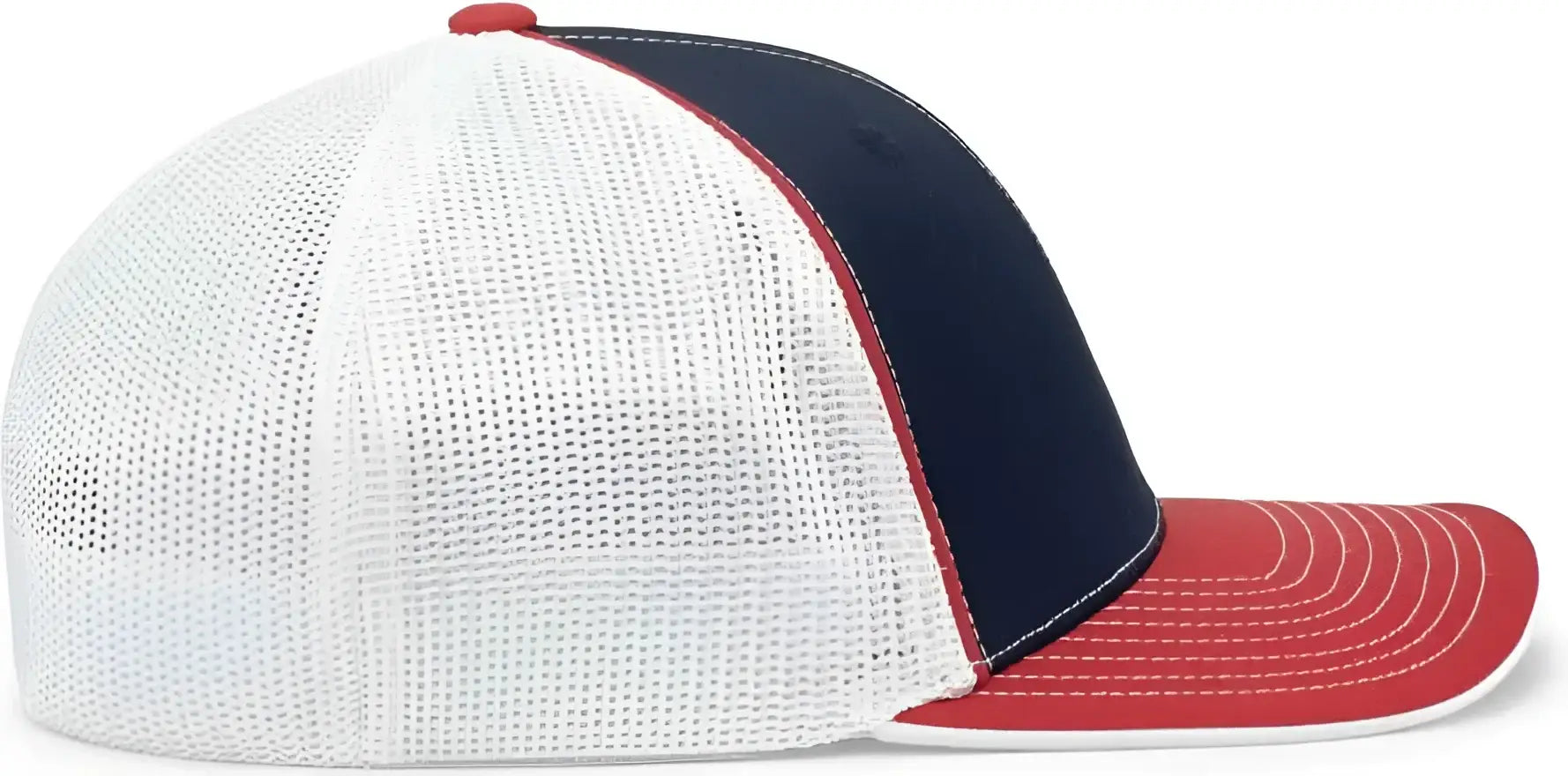Pacific Headwear 404M Trucker Flexfit Cap - Navy Red