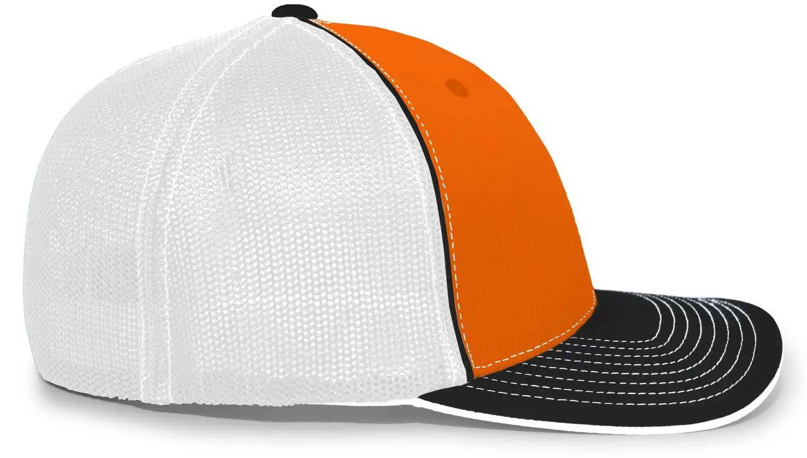 Pacific Headwear 404M Trucker Flexfit Cap - Orange Black
