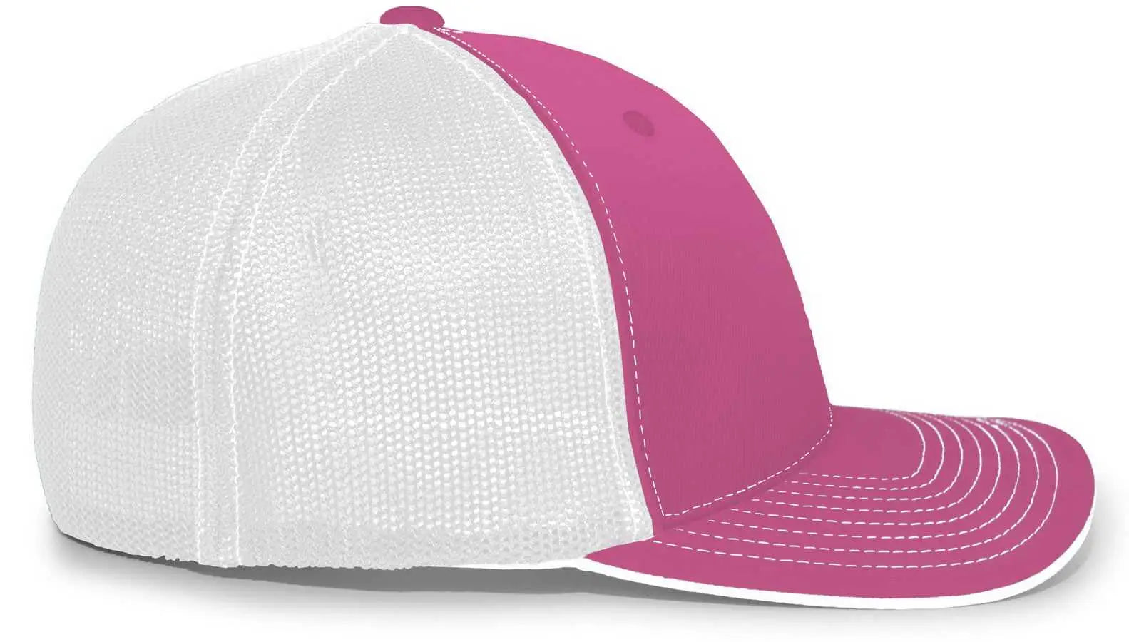 Pacific Headwear 404M Trucker Flexfit Cap - Pink White