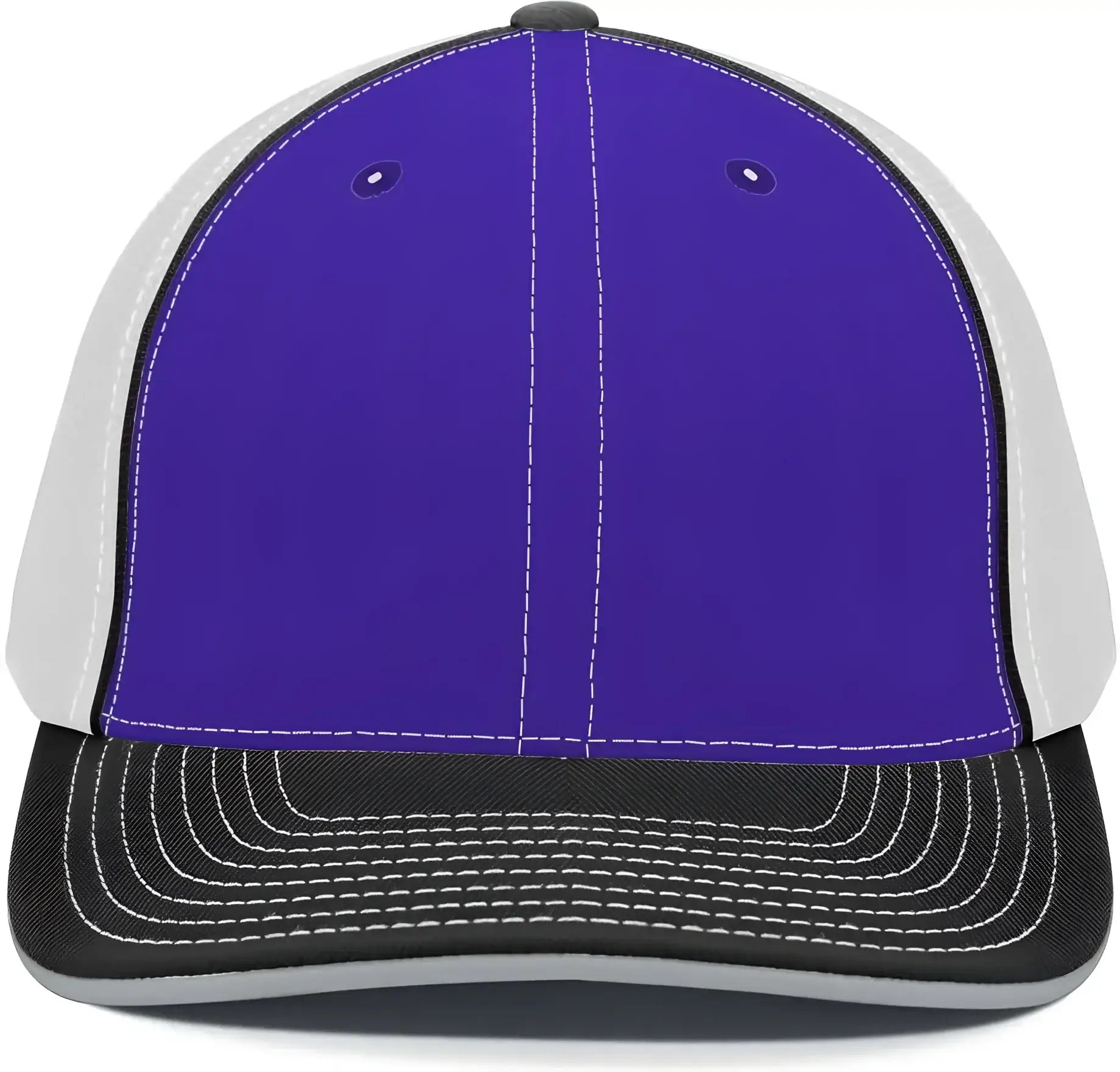 Pacific Headwear 404M Trucker Flexfit Cap - Purple White Black