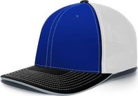 Pacific Headwear 404M Trucker Flexfit Cap Royal White Black Royal White / 6 3/8’’ 6 7/8’’